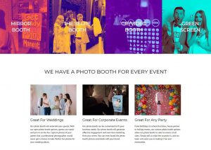 Photo booth website design for SnapSnap! Photo Booths